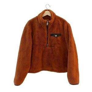Blank NYC Orange Half Zip Pullover Plush Coat Jacket Women’s Large